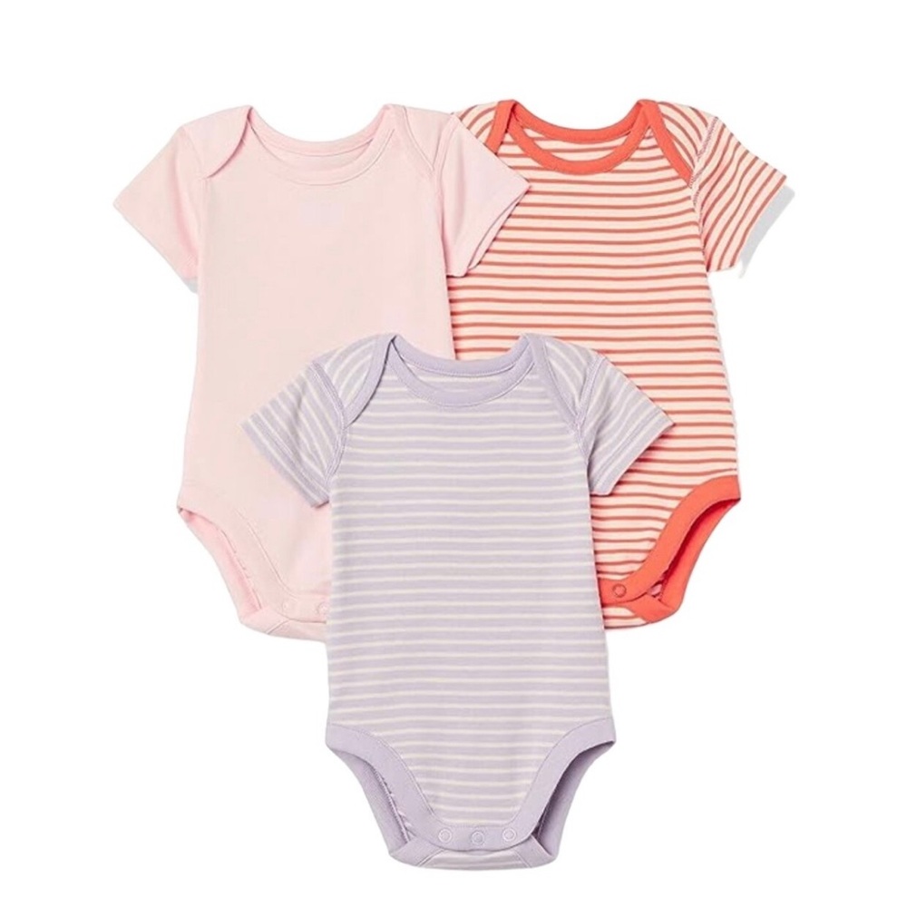 NWT Hanna Andersson 3 pack Organic Cotton Short Sleeve Onesie Bundle